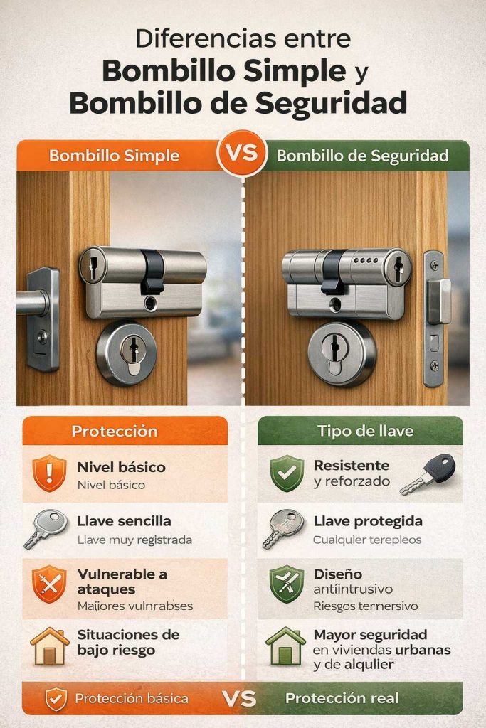 Comparativa bombillo simple vs bombillo de seguridad nivel de protección