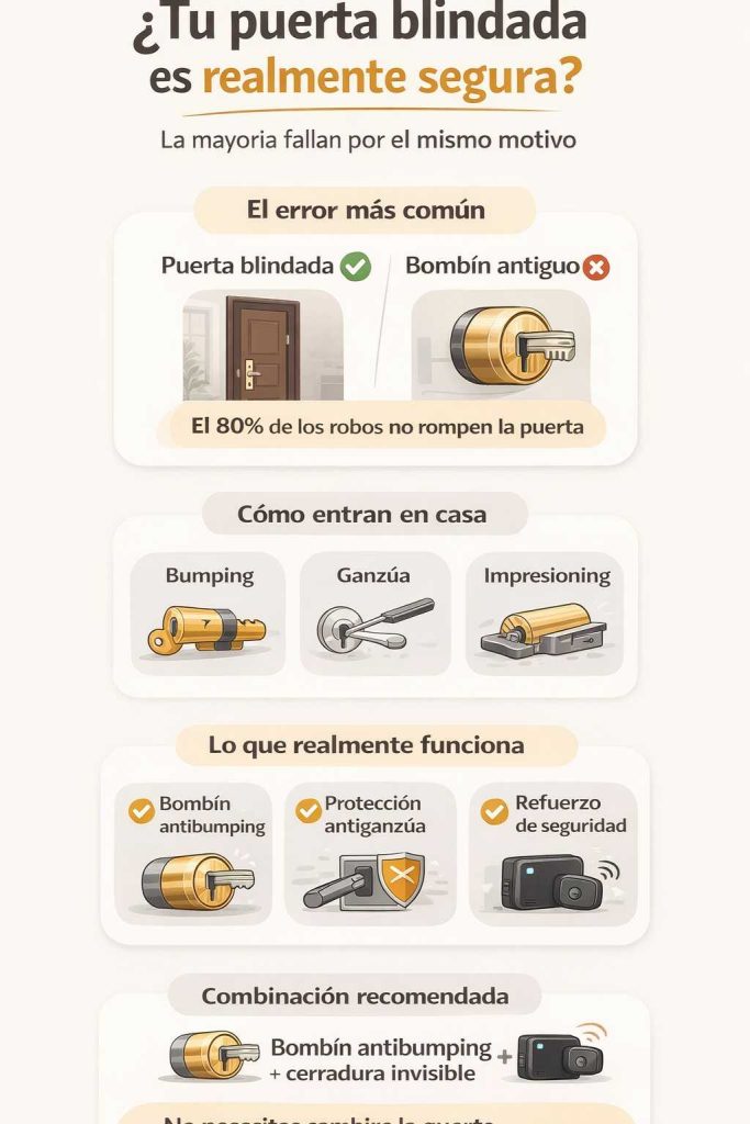 Por qué una puerta blindada no es segura sin bombín antibumping