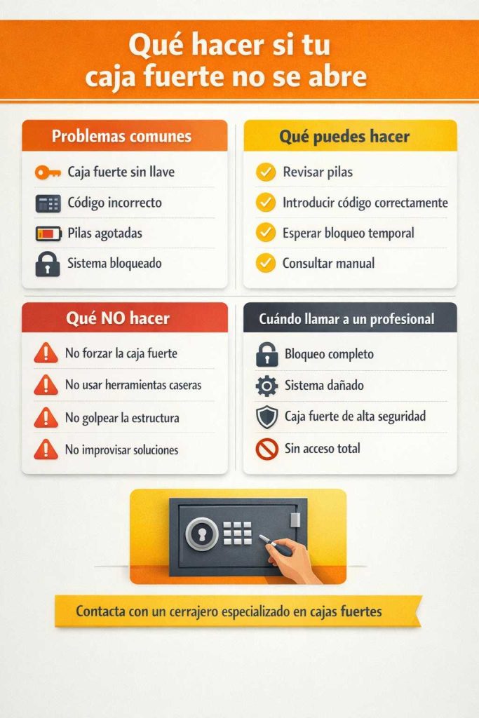 Qué hacer si tu caja fuerte no se abre