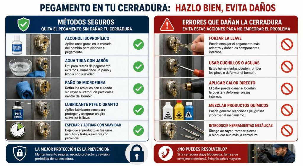 Cómo limpiar el pegamento de las cerraduras